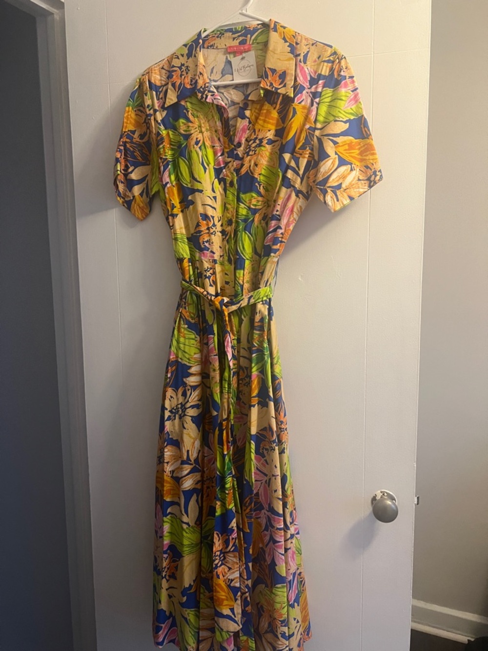 Flying Tomato Tropical Floral Maxi Dress in Navy, Yellow, Green, Pink